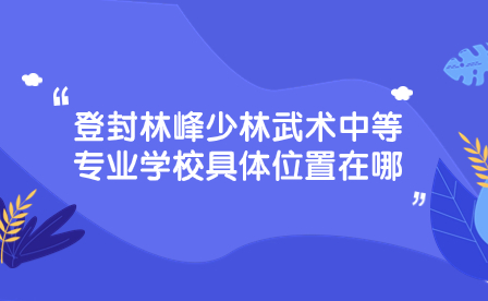 登封林峰少林武術(shù)中等專業(yè)學(xué)校具體位置